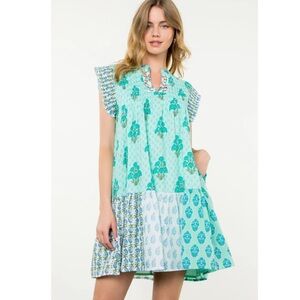 THML Floral Patchwork Mini Dress